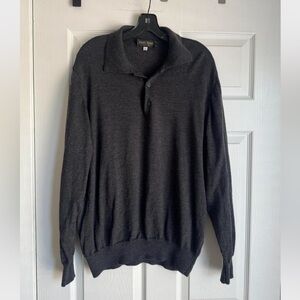Harry Rosen Made in Italy Wool Sweater – Size L / 52 – Charcoal Gray